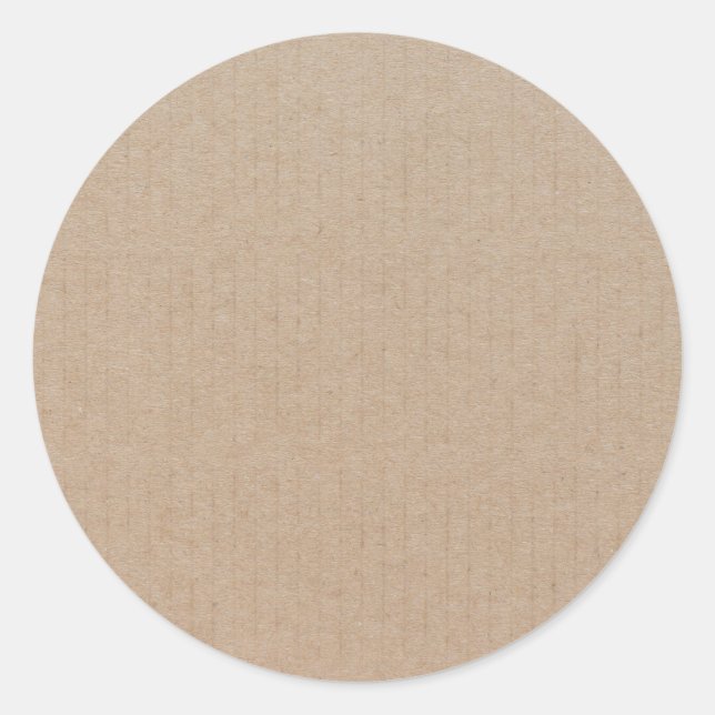 Rustic Kraft Paper Blank Template Custom Classic Round Sticker (Front)