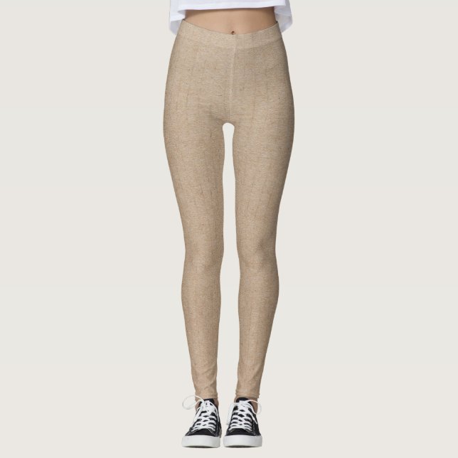 Rustic Kraft Paper Blank Template Custom Leggings (Front)