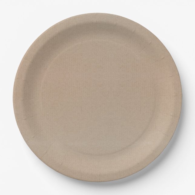 Rustic Kraft Paper Blank Template Custom Paper Plate (Front)