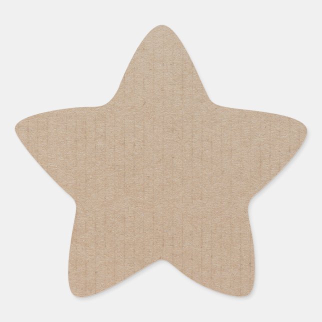 Rustic Kraft Paper Blank Template Custom Star Sticker (Front)