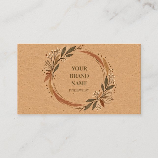 Rustic Kraft Paper Boho Mini Bracelet Wrap Card (Front)