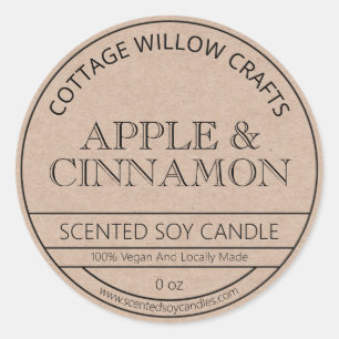 Rustic Kraft Paper Brown Soy Candle Labels