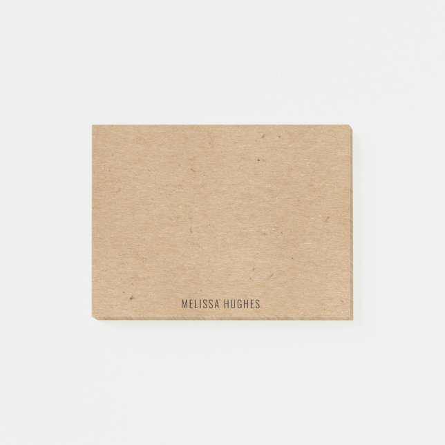 Rustic Kraft paper Chic Personalised Post-it Notes (Front)