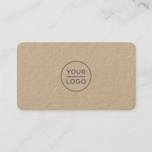 Rustic Kraft Paper Custom logo business cards (Front)