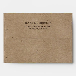 Rustic Kraft Paper Envelopes with Return Address