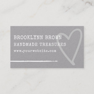 Rustic Kraft Paper Heart Graphic Minimalist Simple Business Card