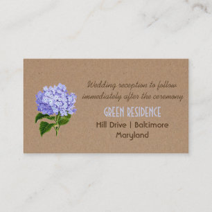 Rustic Kraft Paper Hydrangeas Floral Wedding Enclosure Card