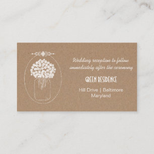 Rustic Kraft Paper MasonJar Flowers Wedding Insert