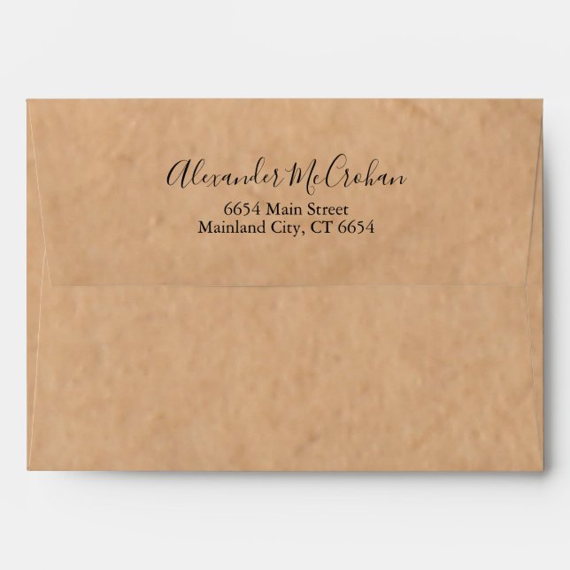 Rustic Kraft Paper Return Address Mailing Envelope (Back (Top Flap))