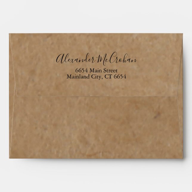 Rustic Kraft Paper Return Address Mailing Envelope (Back (Top Flap))