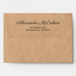 Rustic Kraft Paper Return Address Mailing Envelope