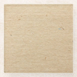 Rustic Kraft Paper: Textured Background. Glass Coaster