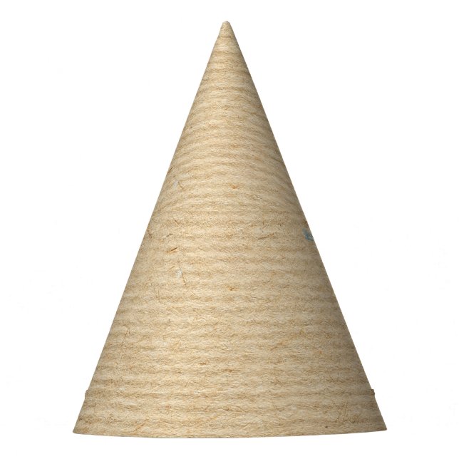 Rustic Kraft Paper: Textured Background. Party Hat (Front)