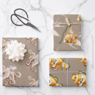 Rustic Kraft Paper Watercolor Aquarium 3