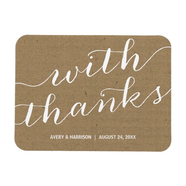 Rustic Kraft Paper Wedding Favour Magnet (Horizontal)