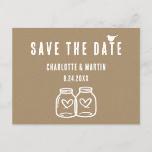 Rustic Kraft Paper Wedding Save The Date Postcard