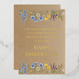 Rustic Kraft Paper Wildflower Father's Day