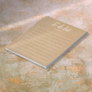 Rustic Kraft Personalised Checkbox To-Do List Notepad