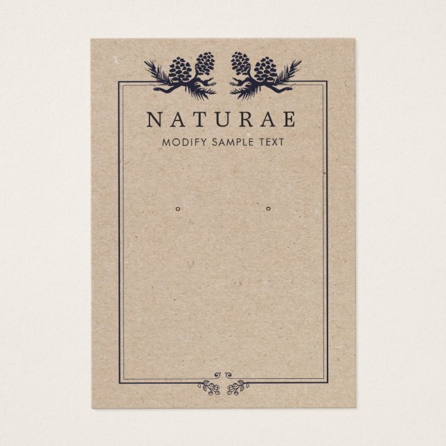 Rustic Kraft Pine Cones Earring Jewelry Display (Front)