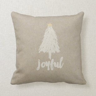 Rustic Kraft Pine Tree Decor Pillow