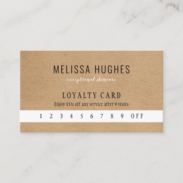 Rustic Kraft Professional Business Customer Loyalty Card (Front)