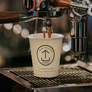 Rustic Kraft Professional Business Logo & Text Paper Cups