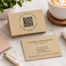 Rustic Kraft QR Code Branded Clean Minimal