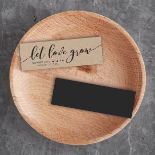 Rustic Kraft Relax Script Wedding Let Love Grow