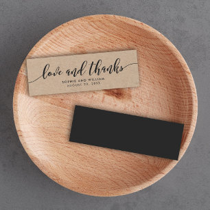 Rustic Kraft Relax Script Wedding Love and Thanks