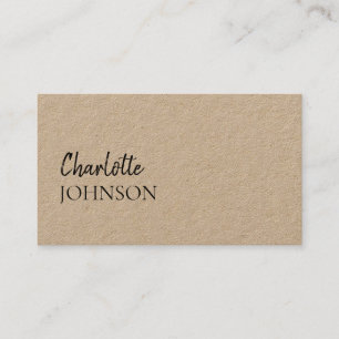 Rustic Kraft Script Elegant Minimalist Handmade Business Card