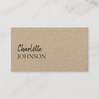 Rustic Kraft Script | Elegant Minimalist Handmade Business Card