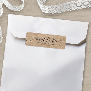 Rustic Kraft Script Meant to Bee Wedding Label