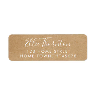 Rustic Kraft Script Name Return Address