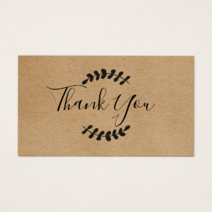 Rustic Kraft Script Thank You Card