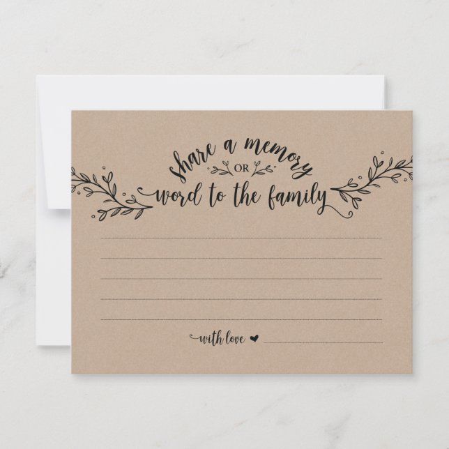 Rustic Kraft Share a Memory card (Front)