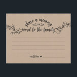 Rustic Kraft Share a Memory card<br><div class="desc">Rustic Kraft Share a Memory or word to the family</div>