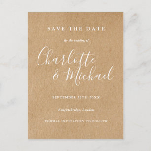 Rustic Kraft Signature Wedding Save the Date Card