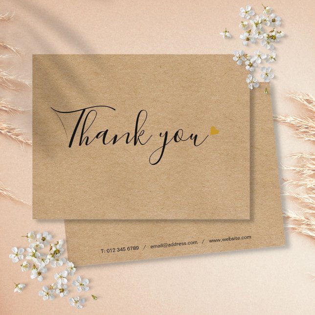 Rustic Kraft Simple Script Business Thank You Postcard (Rustic Kraft Simple Script Business Thank You Postcard)