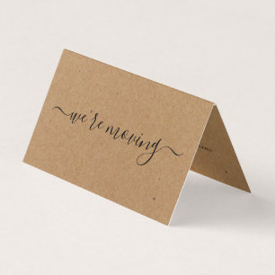 Rustic Kraft Simple Script Change of Address Card
