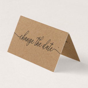 Rustic Kraft Simple Script Change The Date Card