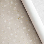 Rustic Kraft Snowflake Christmas Wrapping Paper<br><div class="desc">Custom-designed Christmas wrapping paper featuring snowflake pattern on rustic brown and gold kraft paper.</div>