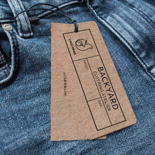 Rustic Kraft Social Media Icons Clothing Hang Tag