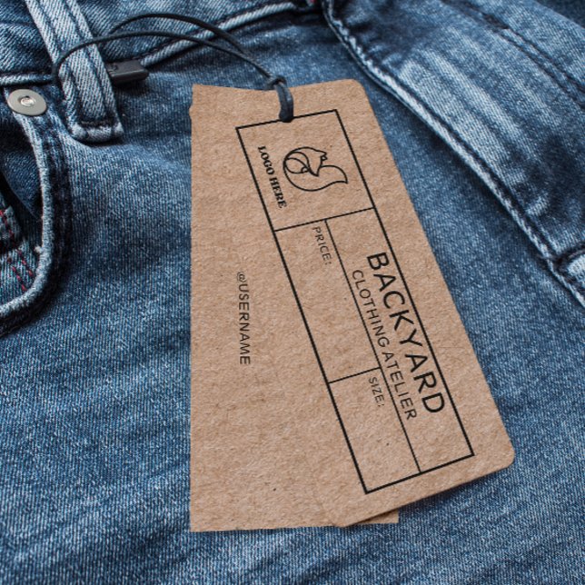 Rustic Kraft Social Media Icons Clothing Hang Tag (Rustic Kraft Social Media Icons Clothing Hang Tag)