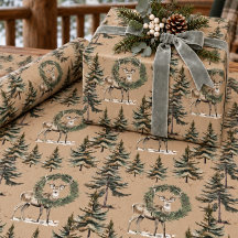 Rustic Kraft Stag & Wreath In The Forest