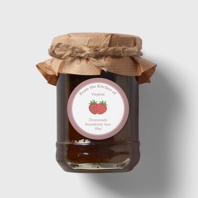 Rustic & Kraft Strawberry Jam Label Sticker (Rustic & Kraft Strawberry Jam Label Sticker)