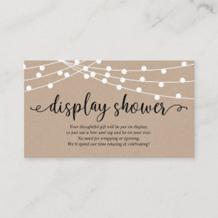 Rustic kraft string lights, Display Shower Enclosure Card