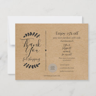 Rustic Kraft Thank You For Shopping Discount