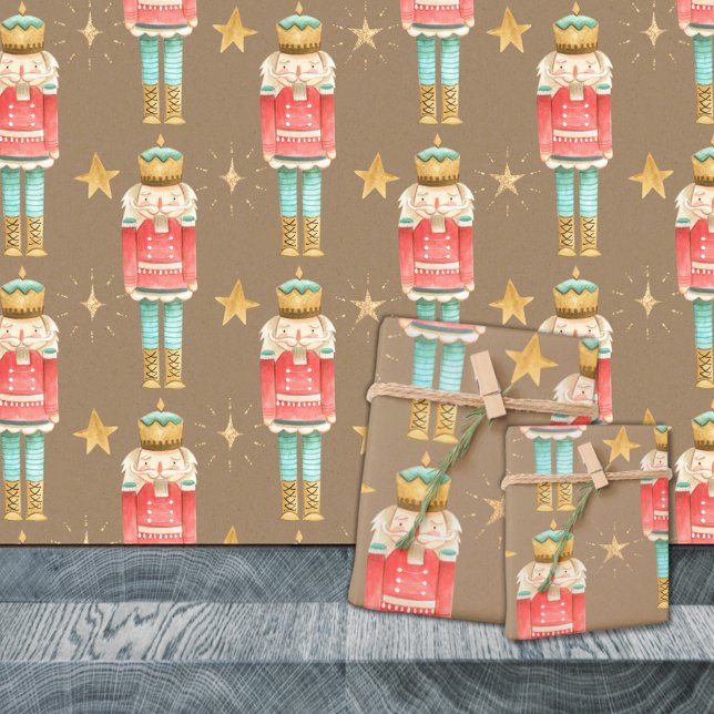 Rustic Kraft The Christmas Nutcracker Wrapping Paper (Rustic Kraft The Christmas Nutcracker Holiday Gift Wrapping Paper Rolls)