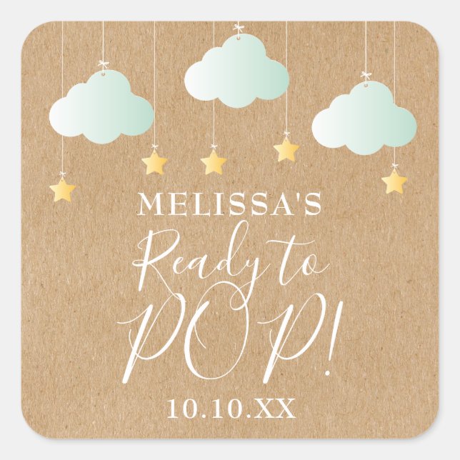 Rustic kraft twinkle twinkle Ready to POP Square Sticker (Front)
