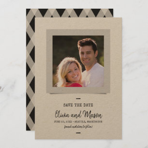 Rustic Kraft Typewriter Script Photo Save the Date